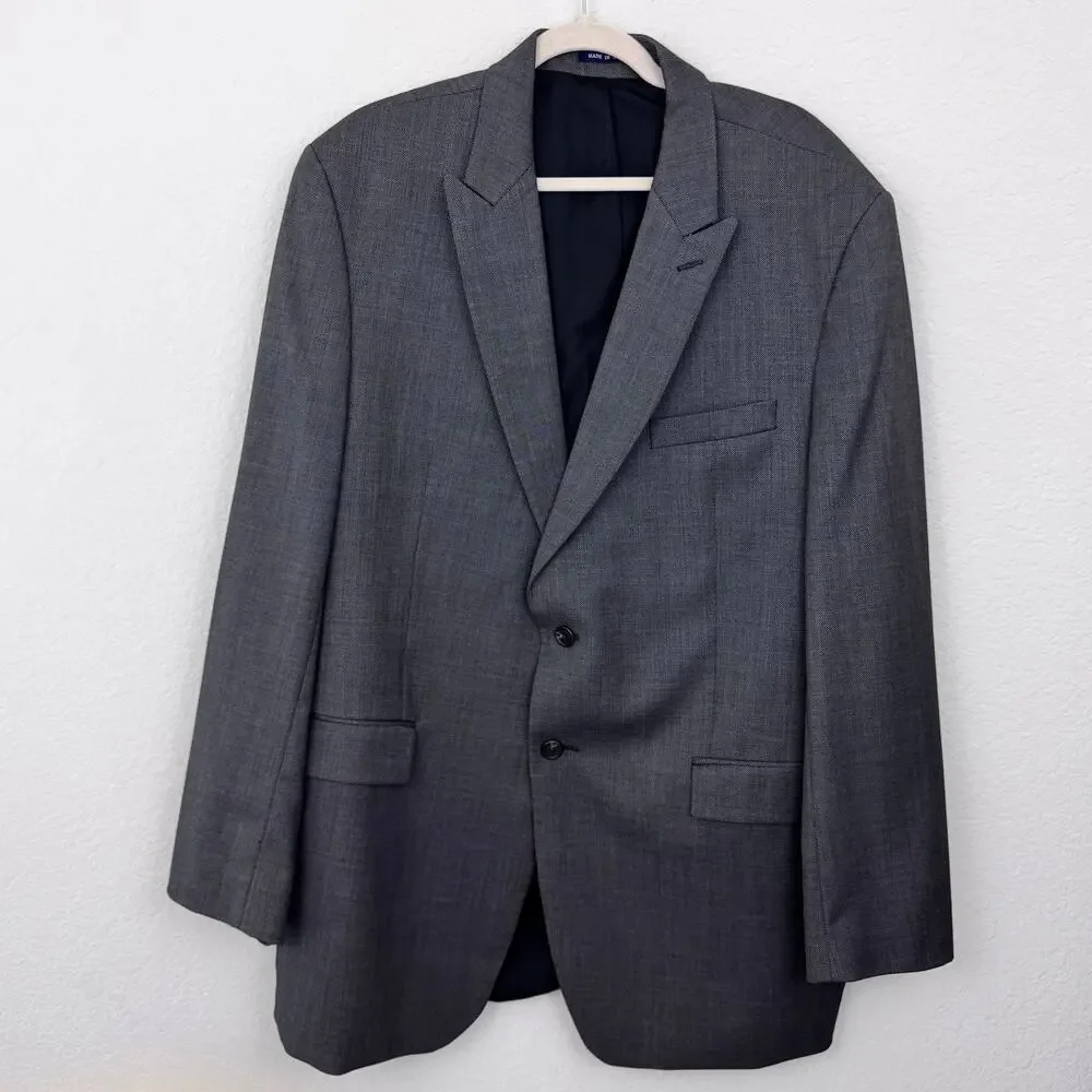 Ralph Lauren Mens Vintage 100% Wool Suit Jacket Blazer Size 46L Formal Wedding